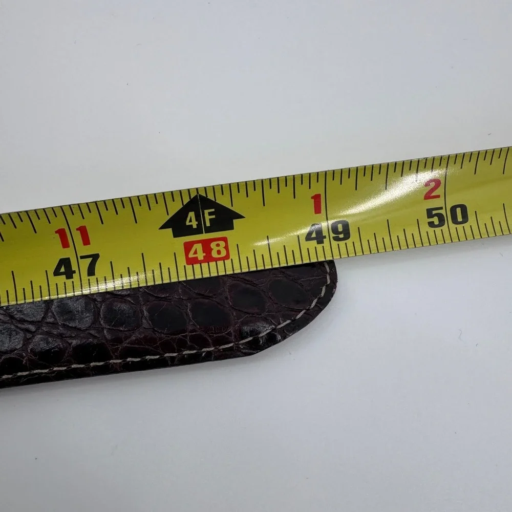 Martin Dingman Belt Mens 44 Brown Alligator Grain Calf Leather‎ Dress Handmade